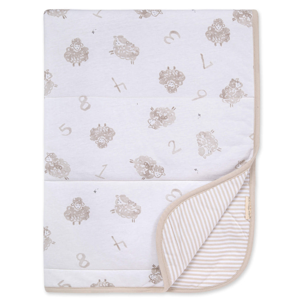 Counting Sheep Organic Cotton Reversible Baby Blanket