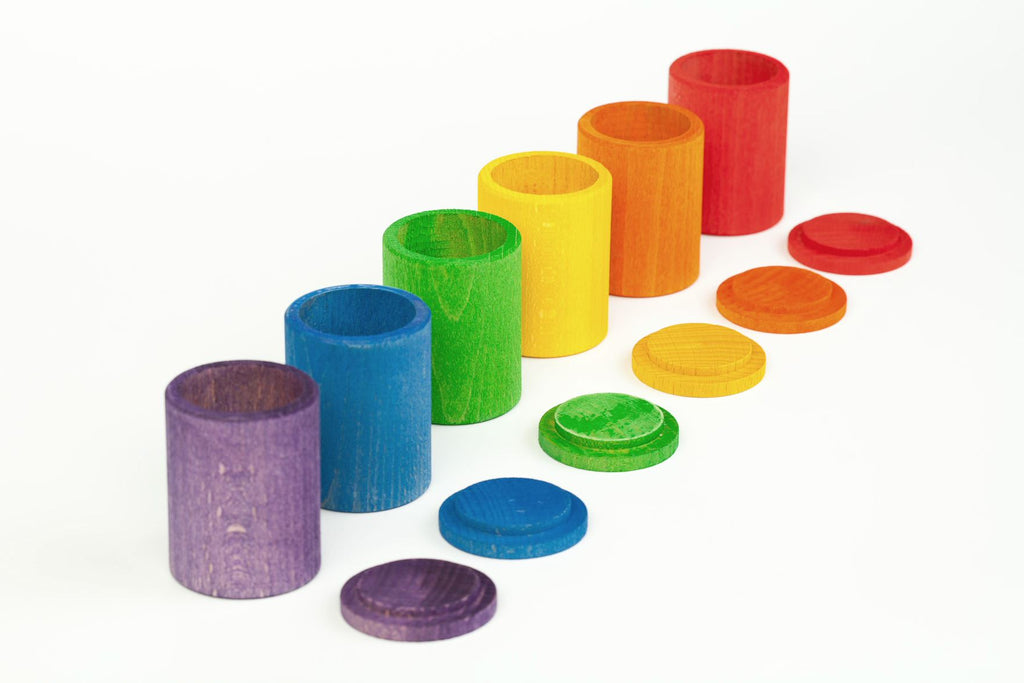 Grapat Colored Wooden Cups with Lids