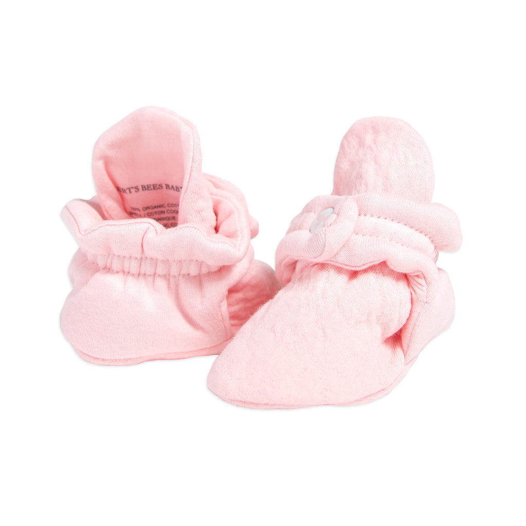 Quilted Bee Organic Cotton Baby Booties - Pink