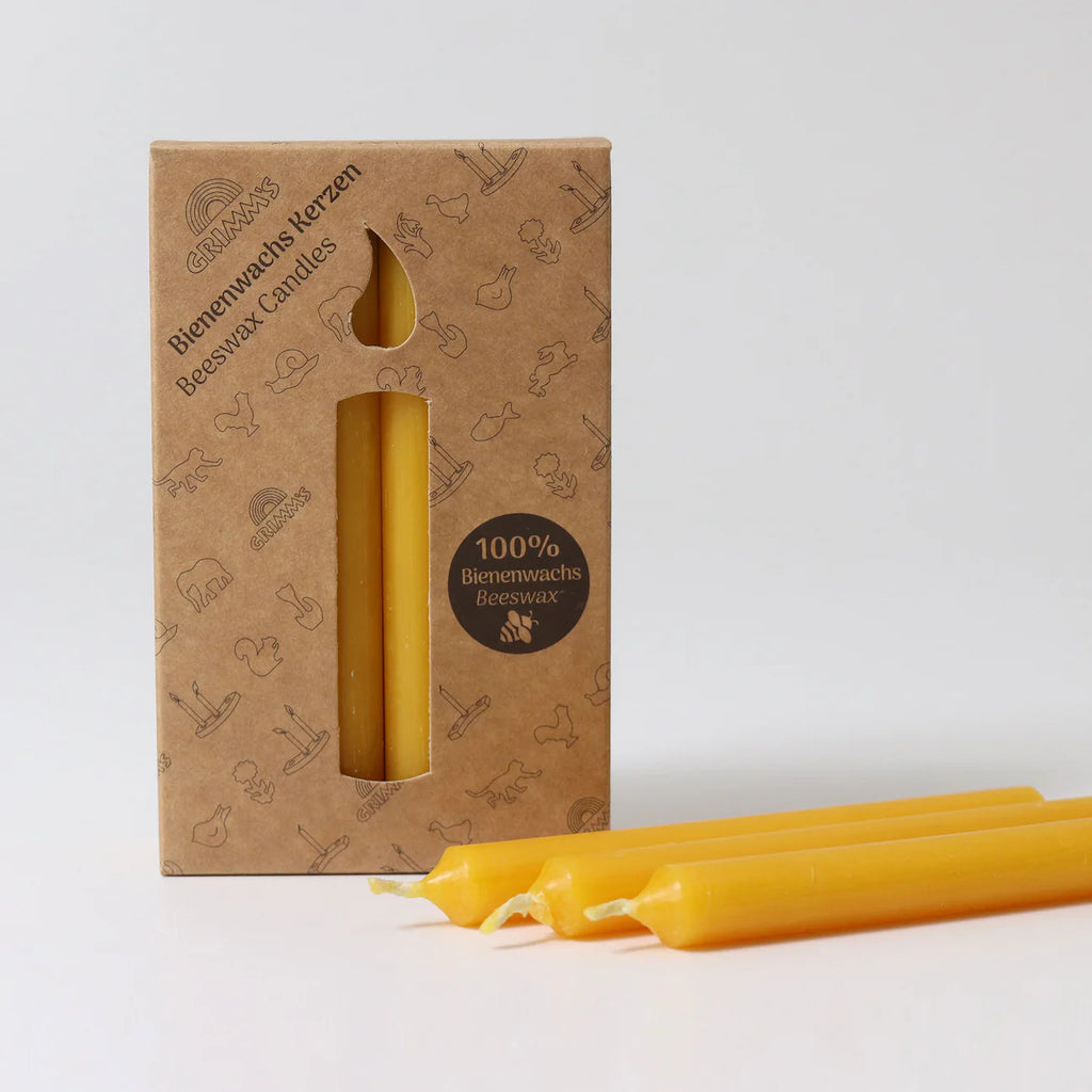 Grimms Amber Beeswax Candles (100%) VE 12 pcs