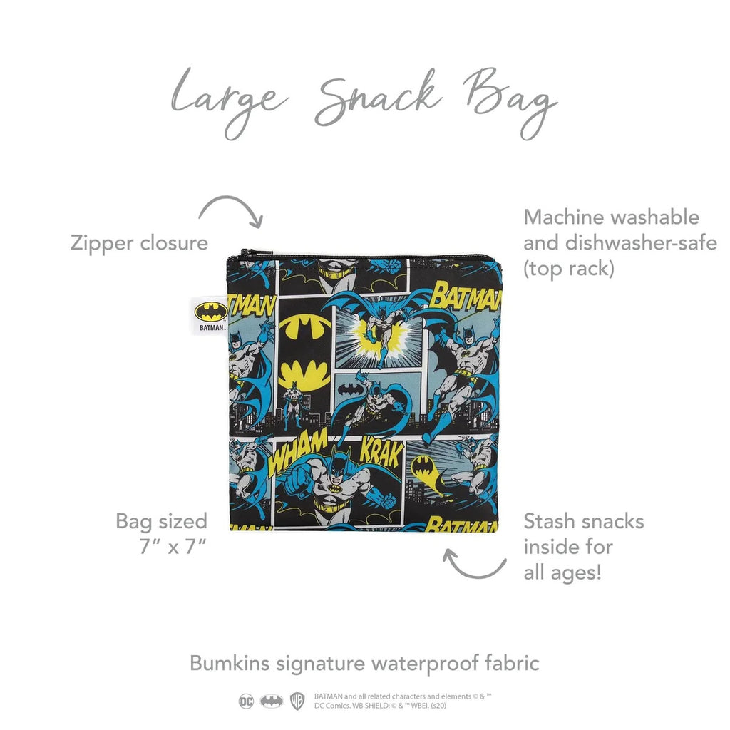 Batman & Wonder Woman Reusable Single Snack Bag, Large