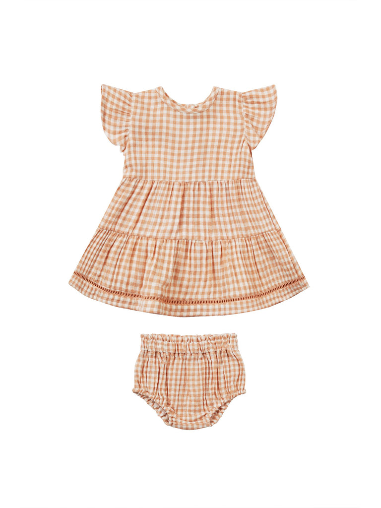 Quincy Mae lily dress | melon gingham