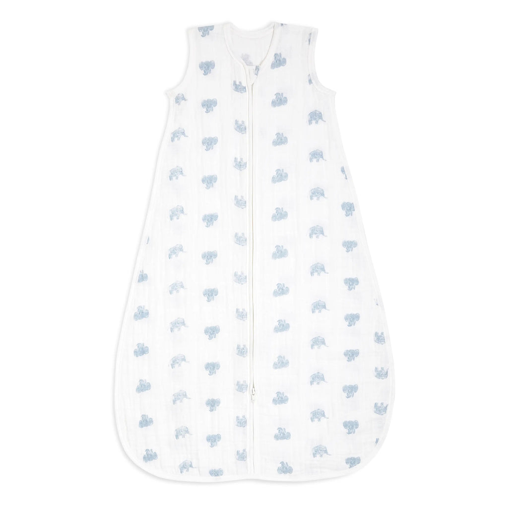 organic cotton light sleep sack - animal kingdom elephants