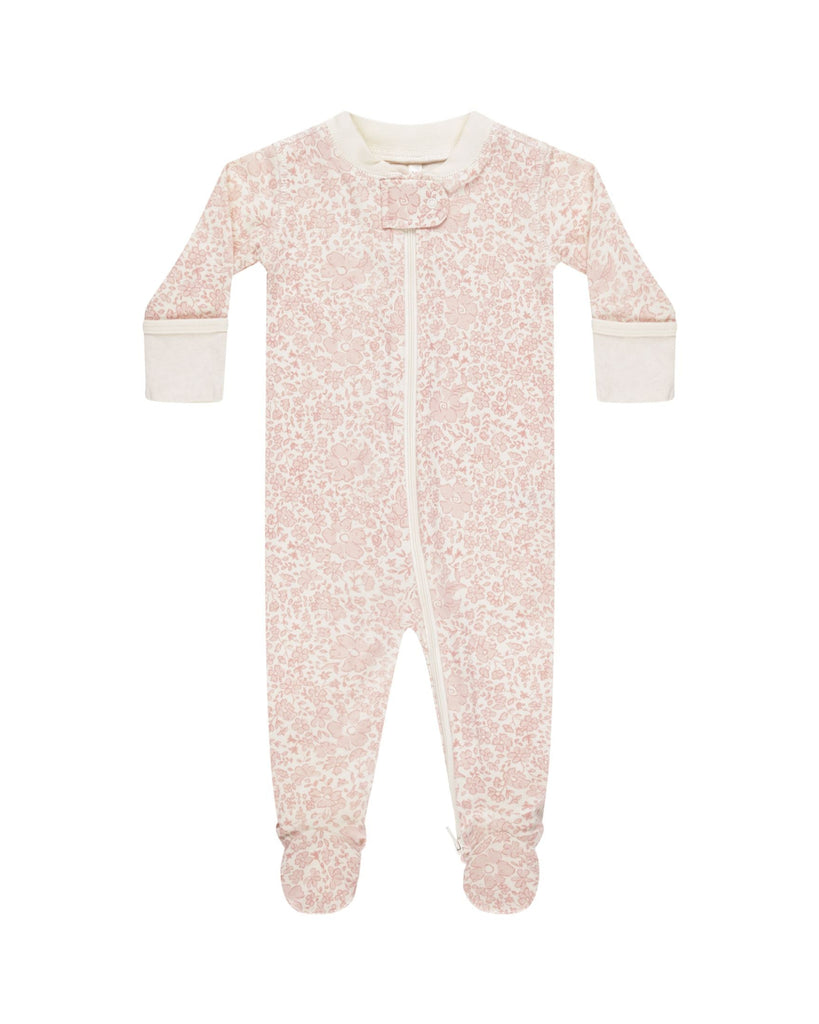 Quincy Mae Zip Long Sleeve Sleeper Footie | Pink Blossom