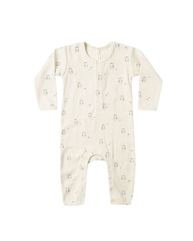 Ribbed Baby Jumpsuit || Owls