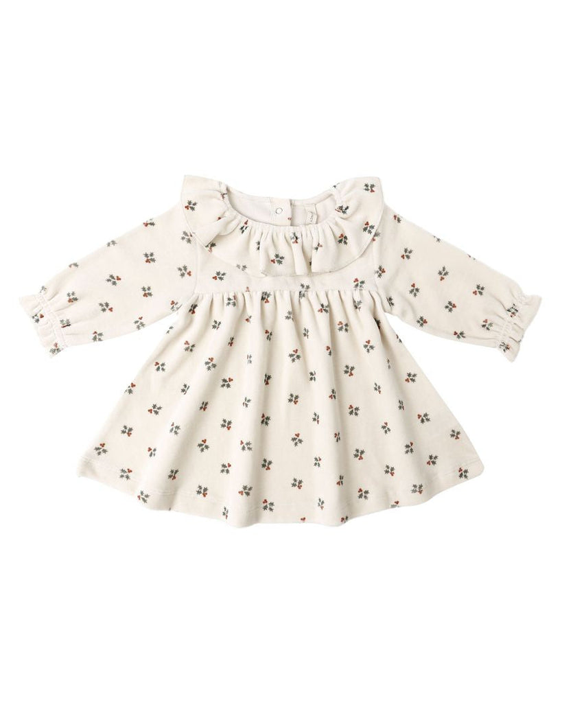 Velour Baby Dress || Holly Berry