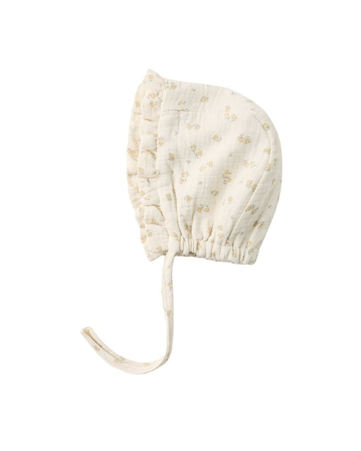 Woven Ruffle Bonnet || Golden Floral
