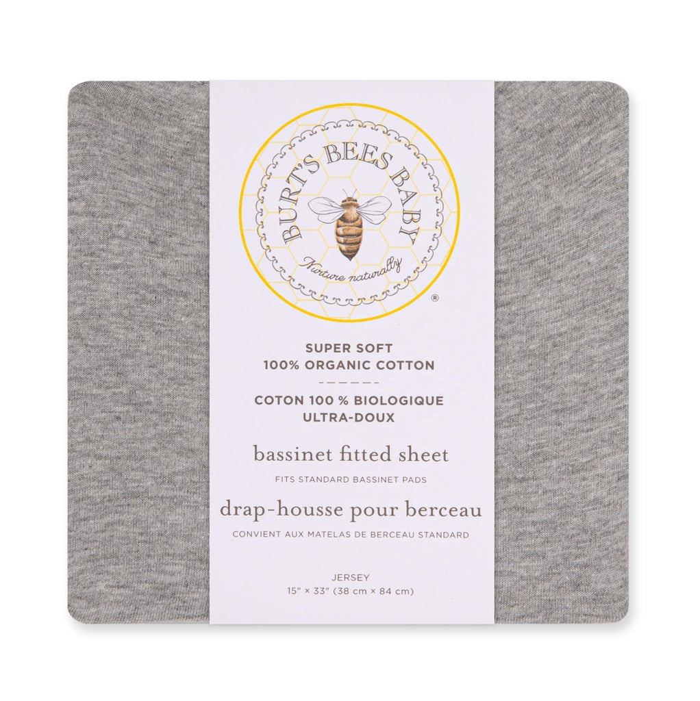 Organic Cotton Fitted Bassinet Sheet - Heather Grey