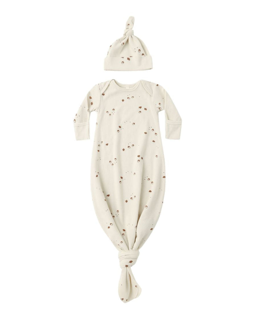 Knotted Baby Gown + Hat Set || Acorns