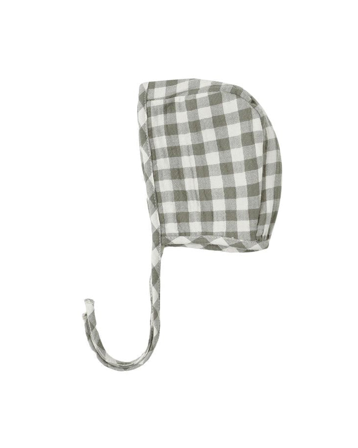 Woven Baby Bonnet || Forest Check