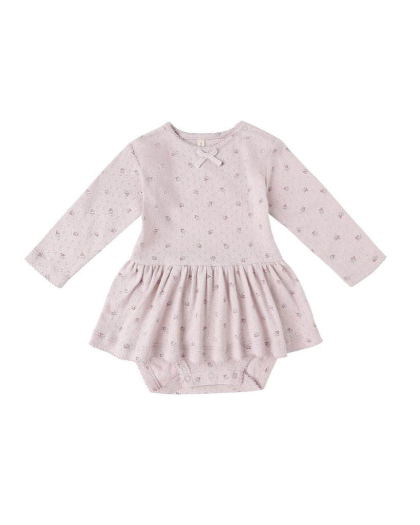 Pointelle Skirted Bodysuit || Lilac Ditsy