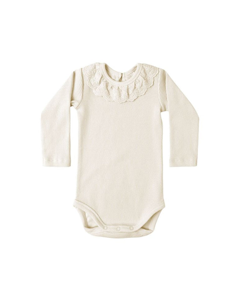 Ruffle Collar Bodysuit || Natural