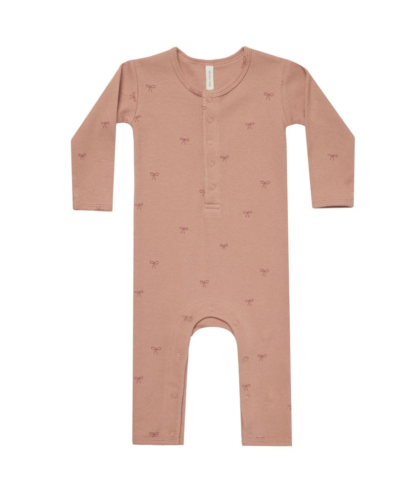 Quincy Mae ribbed baby jumpsuit | bows