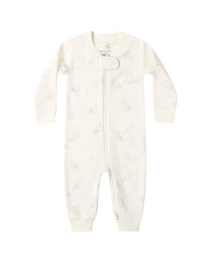 Zip Long Sleeve Sleeper || Snow Owls
