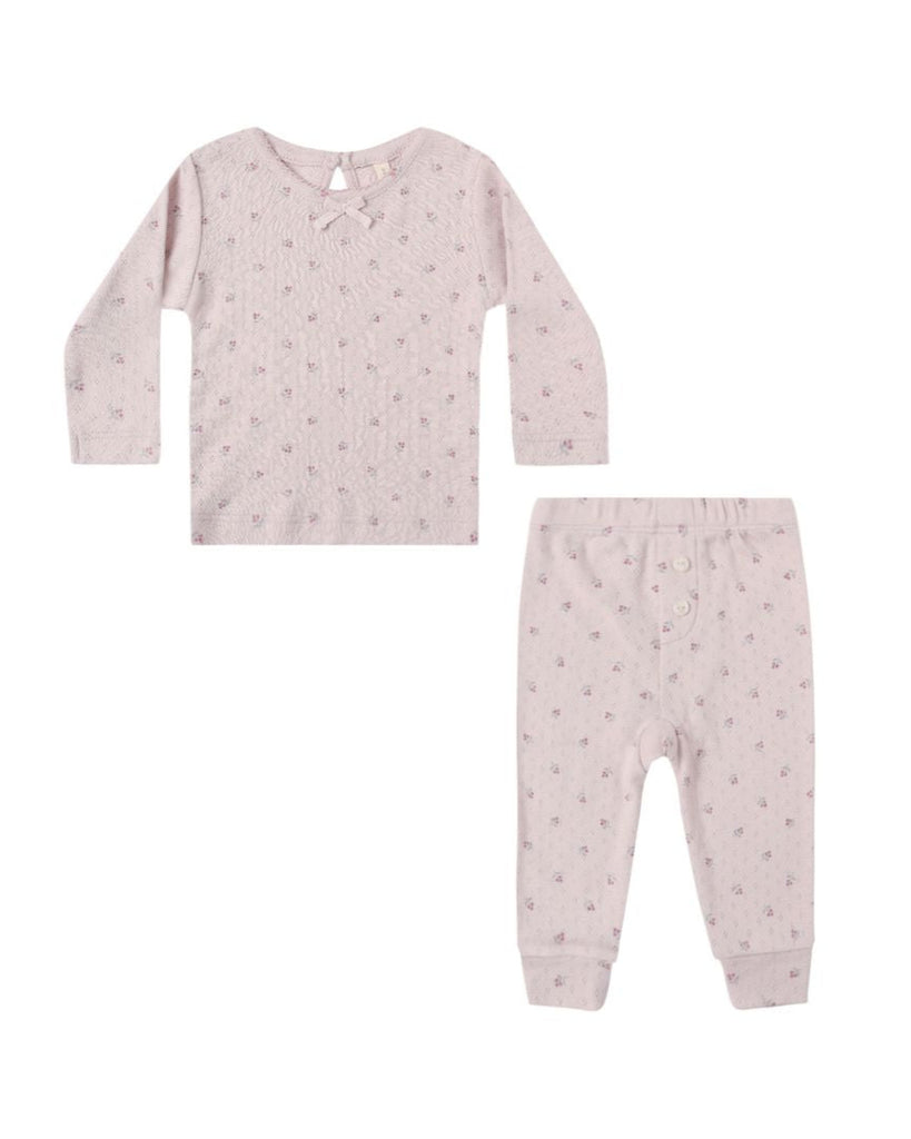 Pointelle Long Sleeve Tee + Legging || Lilac Ditsy