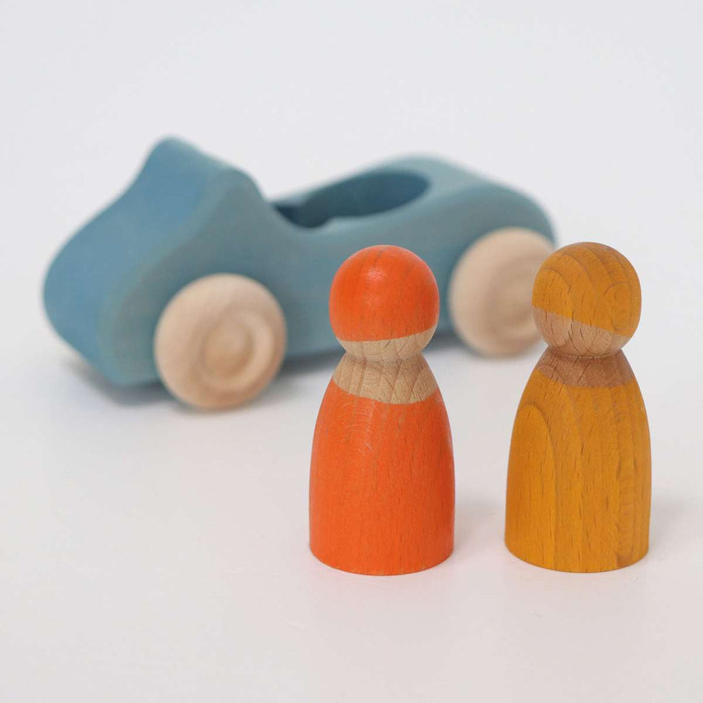 Wooden Toy Car - Large Convertible Blue