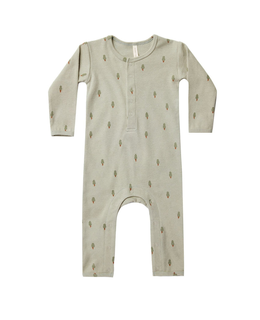 Quincy Mae ribbed baby jumpsuit | trees