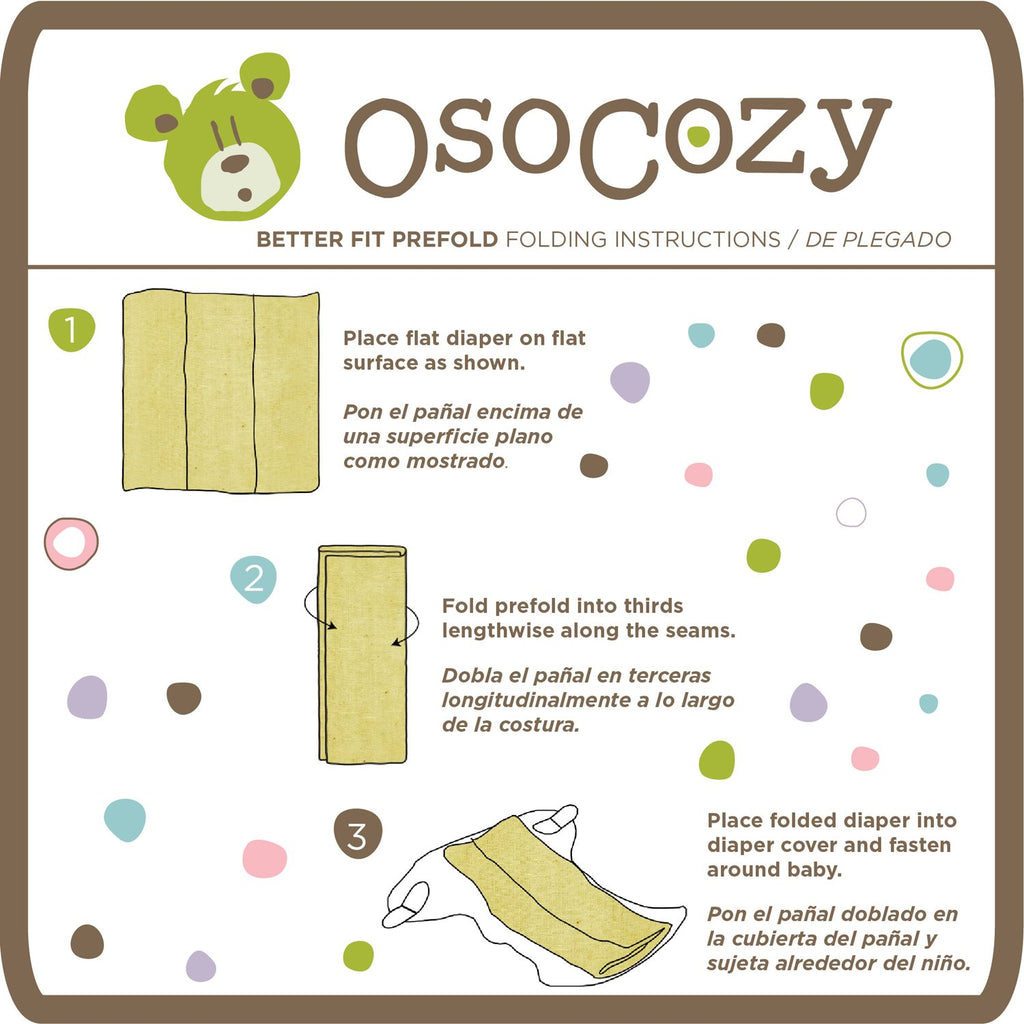 Osocozy UNBLEACHED Better Fit Prefolds - 6 Pack
