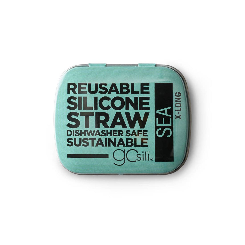 GoSili X-Long Silicone Straw in Travel Tin - Choose Color