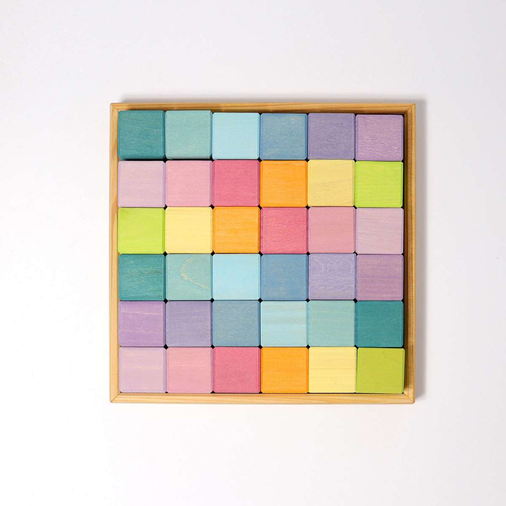 Pastel Mosaic Wooden Blocks - Grimm's