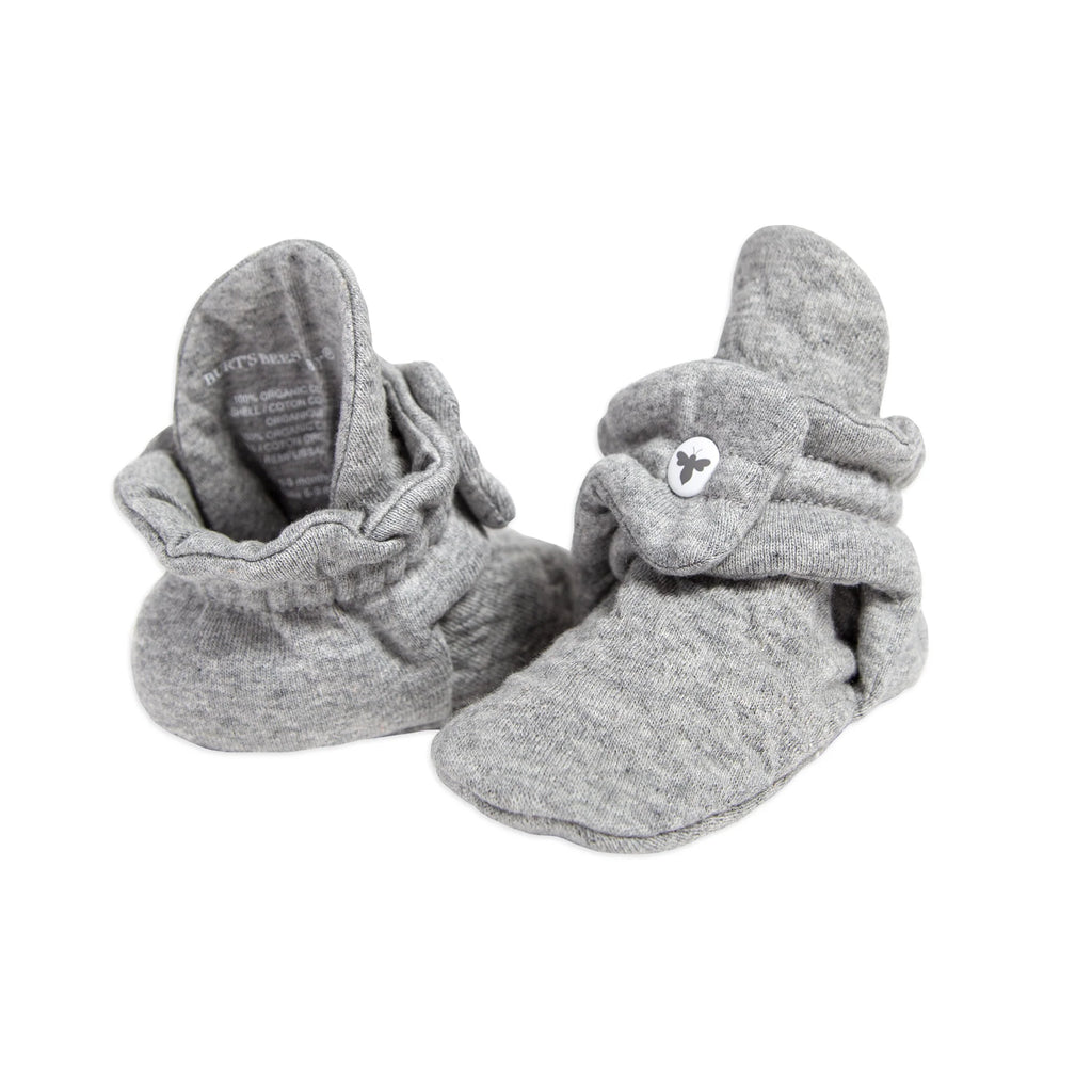 Quilted Bee Organic Cotton Baby Booties - Grey