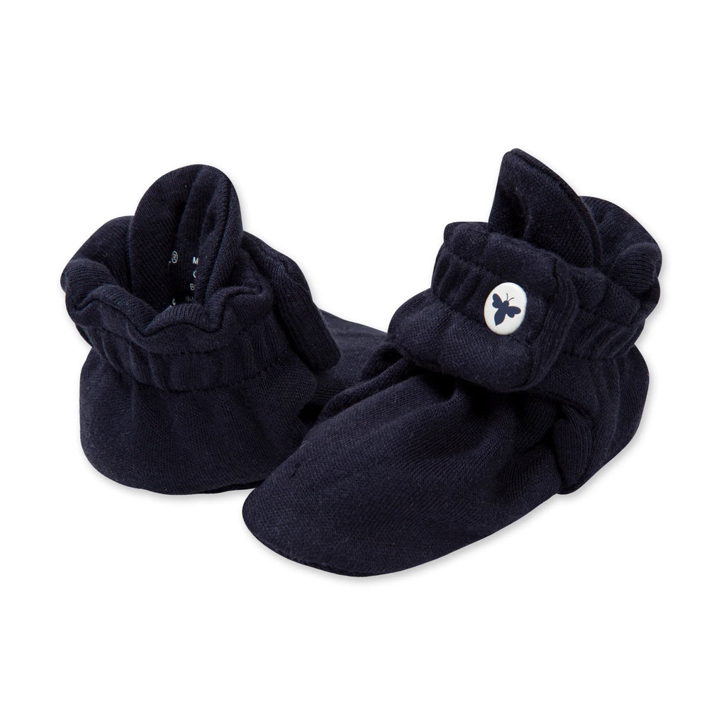 Solid Organic Cotton Baby Booties - Midnight