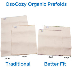 OsoCozy ORGANIC Cotton Prefolds - 6 Pack