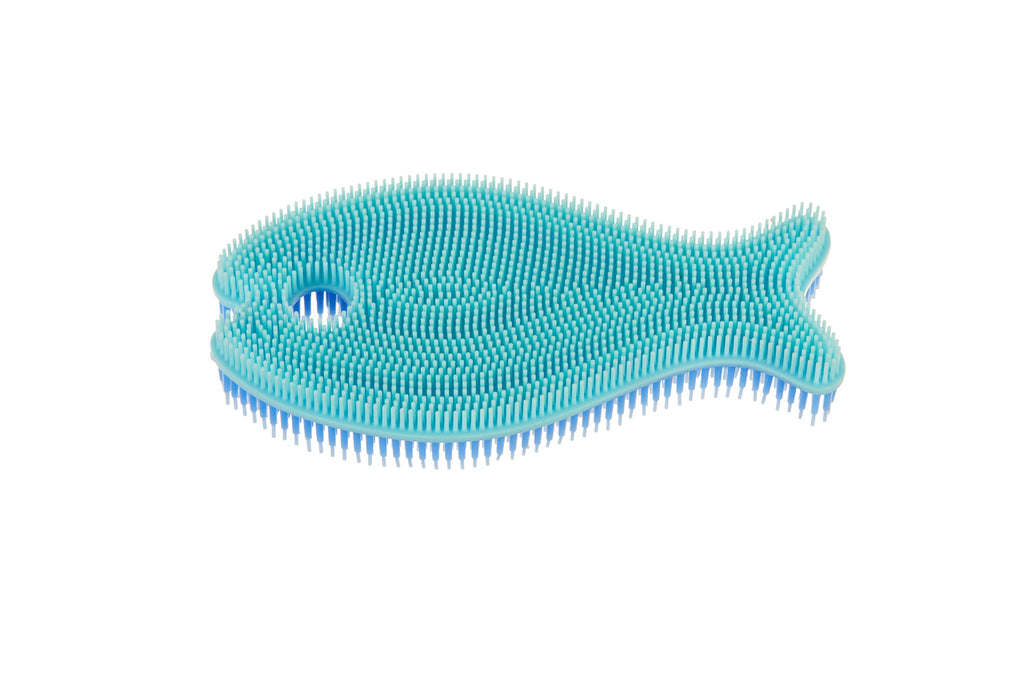 Fish Silicone Bath Scrub - Blue