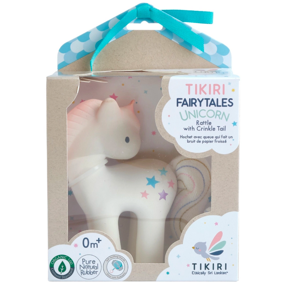 Tikiri - Fairytale Unicorn Natural Rubber Rattle