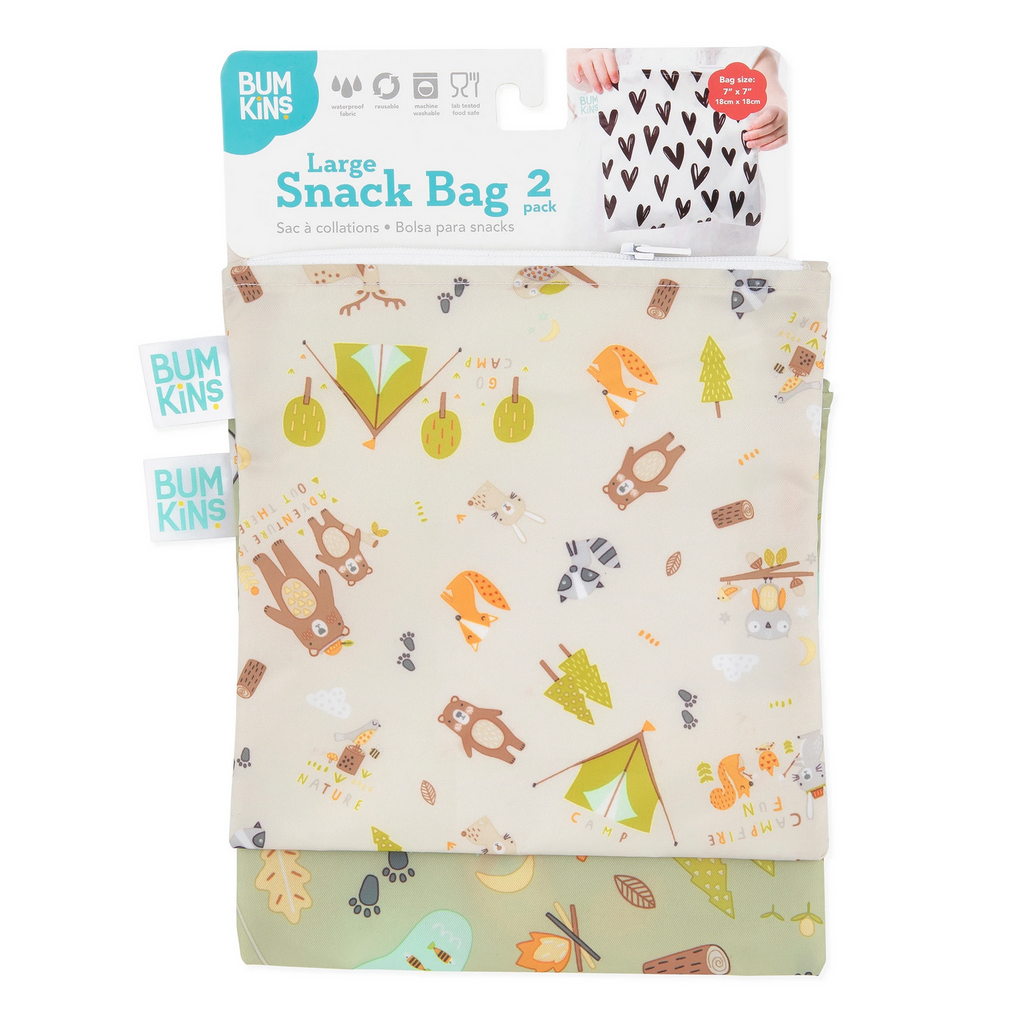 Camp Friends - Reusable Snack Bags 2-Pack, Large