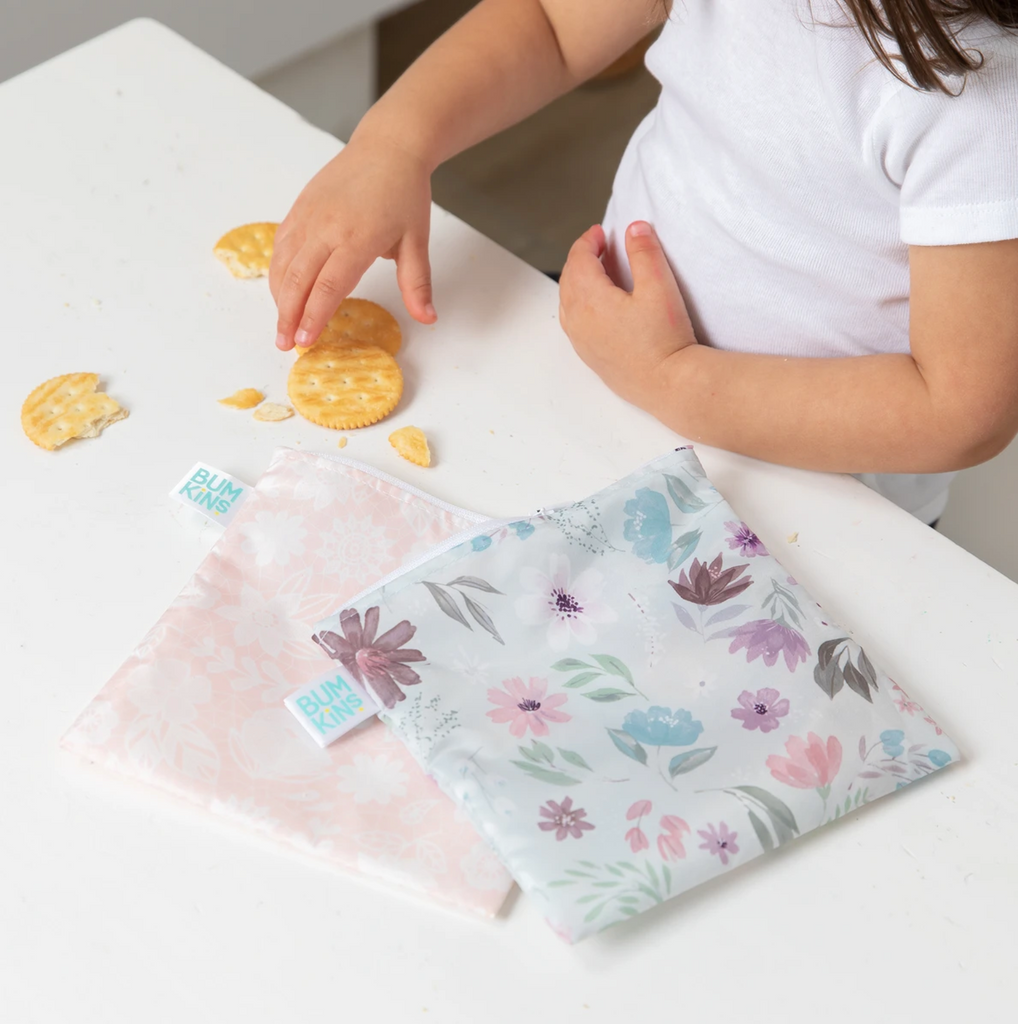 Floral & Lace - Reusable Snack Bags 2-Pack, Large