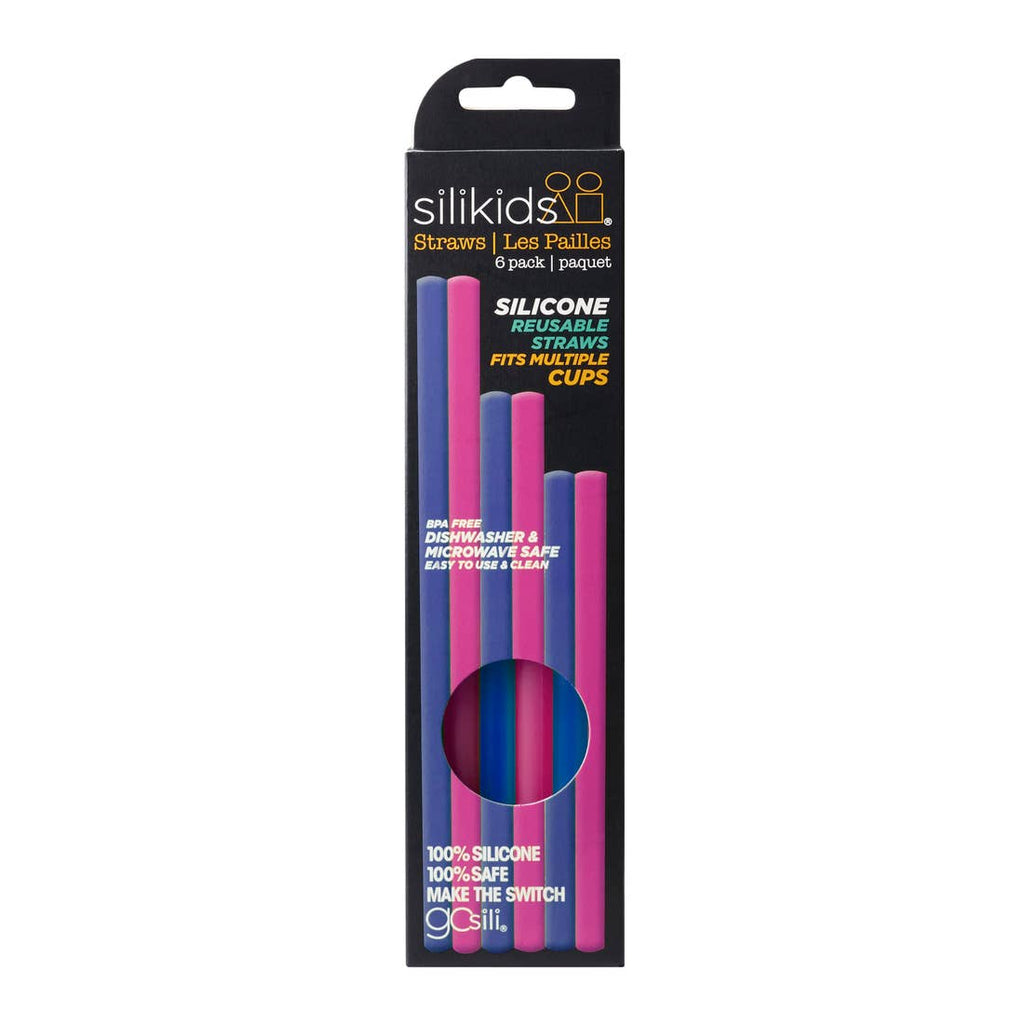 GoSili Silicone Straws Family Sizes - 6 pack