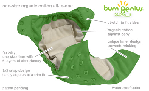bumGenius Elemental™ Organic One-Size Cloth Diaper