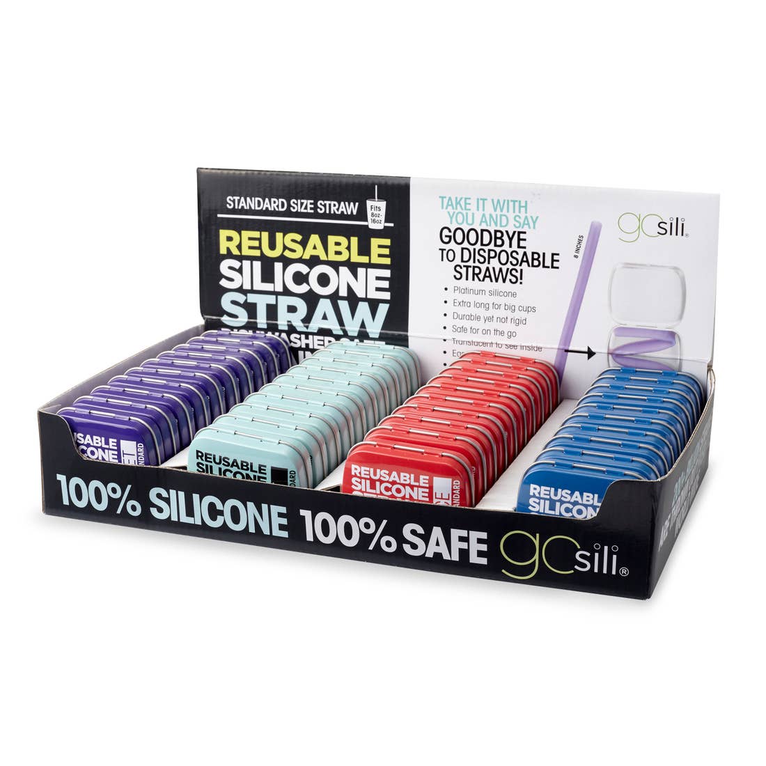 GoSili® Silicone Straw Family Pack, Multi-length Eco-Friendly Reusable