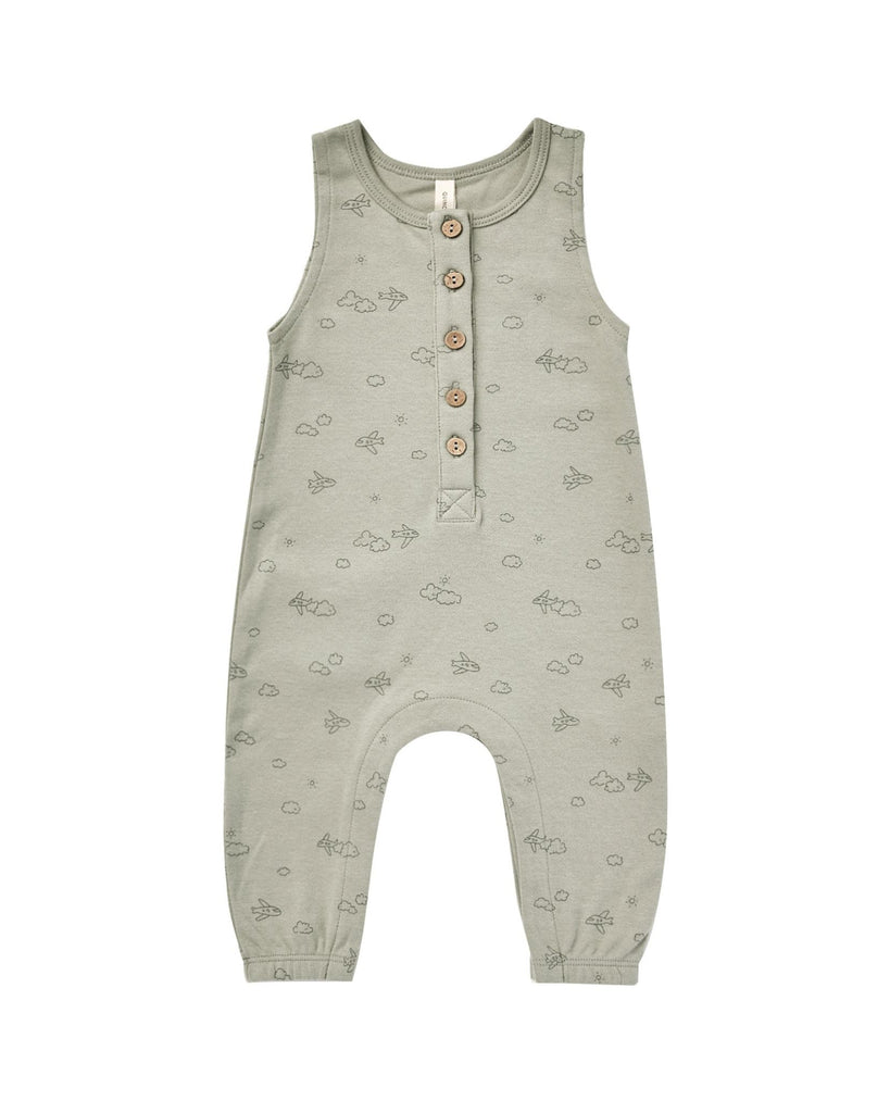 Quincy Mae sleeveless jumpsuit | pistachio airplanes