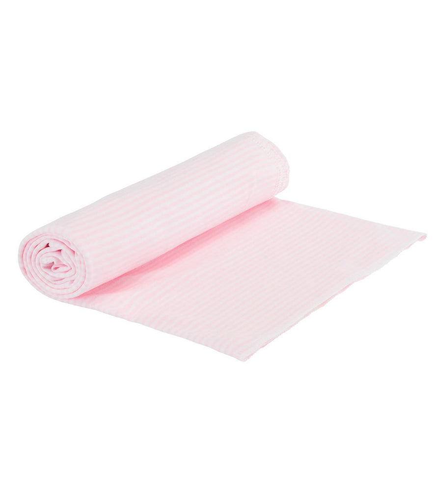 Organic Swaddle Blanket - Thin Pink Stripe