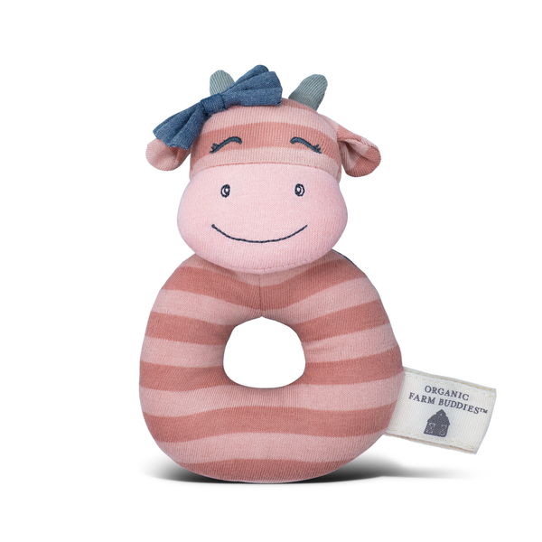 Organic Farm Buddies Rattle - Miss Moo – Sterling & Me